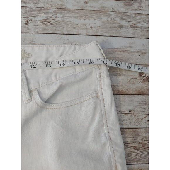 Express Crop Jean Legging Zelda Slim Fit Ultra Low Rise Royal White Beige 12 - Picture 6 of 8
